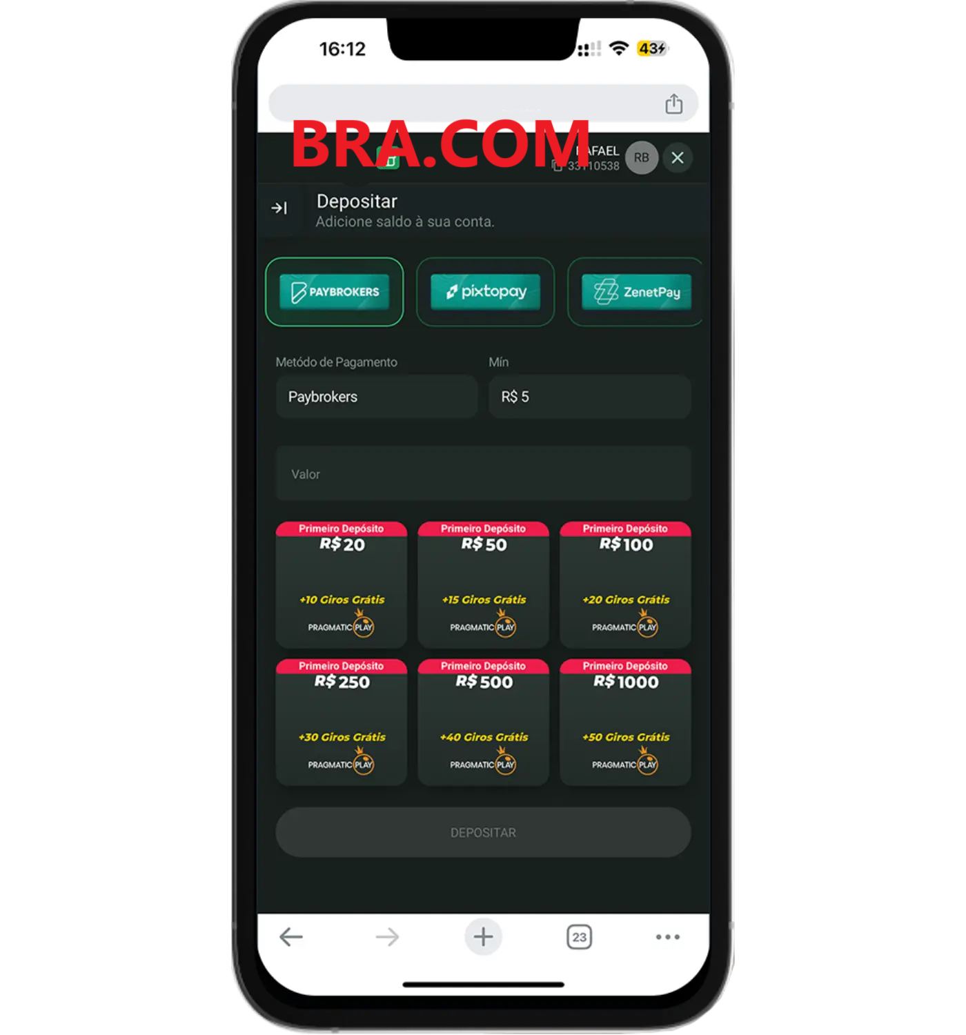 Baixe o aplicativo bra.com para jogar a qualquer momento